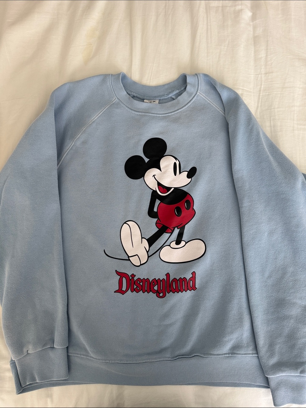 Disney Light Blue Mickey Tag Crewneck Sweatshirt